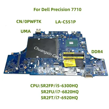 LA-C551P doske je použiteľný Pre Dell laptop 7710 CPU I7-6820HQ I7-6920HQ i5-6300HQ 100% test pred odoslaním OK