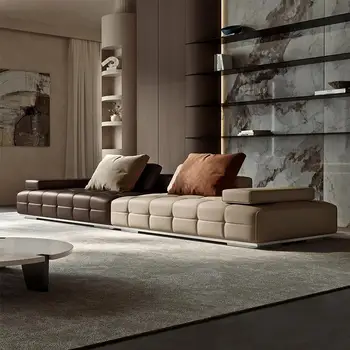 Lawrence kožená sedačka taliansky minimalistický hornom poschodí veľké jednotka high-end veľké ploché obývacia izba rohu zmes