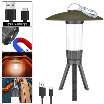 LED Camping Svetlá Typ-C, USB Nabíjateľná Baterka Kempingové Svietidlo Nepremokavé Pracovné Svetlo Self-defense Pochodeň Svetla pre Vonkajšie