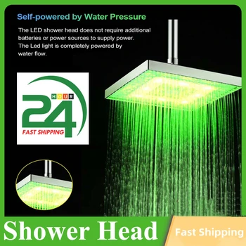 LED Daždi Hlavu Vysoký Tlak Sprcha Hlavu Vody Uložiť Automaticky Farba-Zmena Snímač Teploty Sprchy kúpeľňa