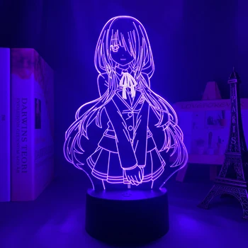 Led Svetlo Anime Dátum Live Kurumi Tokisaki pre Deti Spálňa Decor Nočné Svetlo Brithday Darček Miestnosť, písací Stôl 3d Lampa Dátum Live Manga