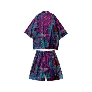 Letné Voľné Cardigan A Šortky Nastaviť Župan Ženy Muži Haori Top Yukata Japonskej Módy Kimono Streetwear