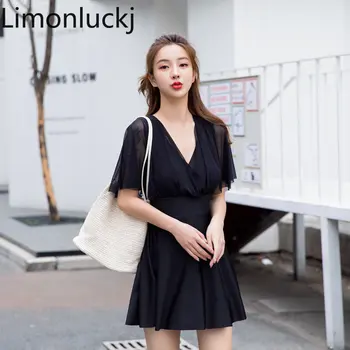 Limonluckj Ženy Bikinisv tvaru Sexy Slim Fit Čierne Plavky Brucho Kryt kórejský Módne Plavky 2022 Nový Príchod Ženské Oblečenie