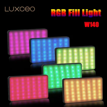 LUXCEO W140 LED RGB Video Vyplniť Svetla 0-360° Plné Farby 2500-9000K 8W 3100mAh Fotografovanie Fotoaparát Panel Svetlo Pre Tiktok Vlog Live