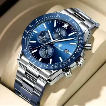 Luxusné úplne nové pánske hodinky multi-function ocele kapela quartz hodinky Seiko pánske hodinky pánske hodinky top značky luxus