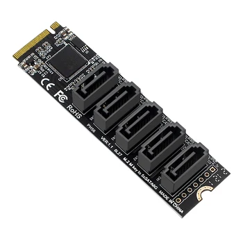 M. 2 M-Key PCI Express SATA 3.0 SSD Karty Adaptéra JMB585 Čipová súprava Rozširujúcej Karty Adaptéra Podporu PM Funkcia 6Gbps 5 Porty