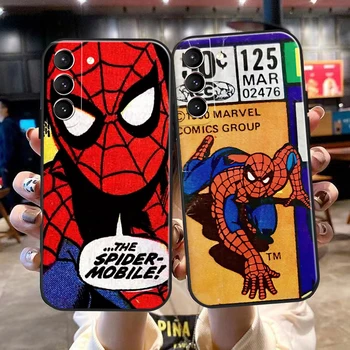 Marvel Spiderman Comics Pre Samsung Galaxy S22 S23 Ultra S21 S20 FE Plus Ultra Telefón Prípade Prípadoch Black Plnú Ochranu