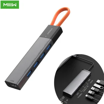 MIIIW 5 v 1 / 7 V 1 USB-C Hub Dokovacej Stanice Adaptér S USB-C Napájania, Dodávky/4K HDMI, HD Výstup/USB 3.0/SD/TF Kariet