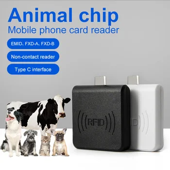 Mini 134.2 Khz RFID EMID FDX-B Zvierat, ID, Typ C Mobilný telefón Reader Vhodné Pre Ušné Značky Členok Značky Pre hovädzí Dobytok Ošípaných