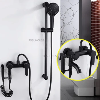 Moderné Mosadz Sprcha Kohútikov Pre Kúpeľňa Black Sprcha Vody Ventil Zmiešavacej Batérie Jednoduché Multifunkčné Domácnosti Sprcha Mixér Accessorie