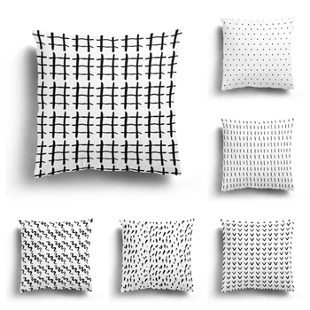 Moderný domov obývacia izba dekorácie obliečka na vankúš sofa kryt 45*45 cm vankúš 40*40 cm Nordic 60*60 jeseň čierna biela jednoduché