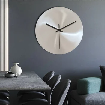 Moderný minimalistický priemyselné štýl striebro obývacia izba nástenné hodiny bez čísla studio dekorácia hodiny Nordic hodiny, dekorácie