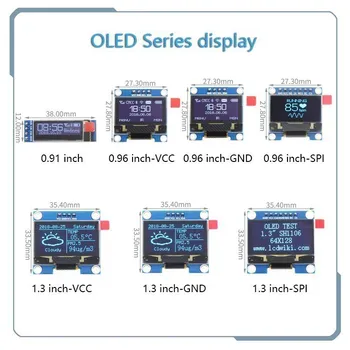 Modrá Slovo OLED Série 0.91/0.96/1.3 Palcový OLED Displej Modul IIC I2C SPI 128X64 I2C SSD1306 12864 LCD 