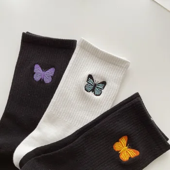 Motýľ Ponožky Jar/Leto Nový Produkt Vyšívané Polovice Trubice Ponožky dámske Jeseň/Zima Športové Ponožky