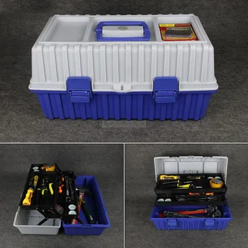 Multi-funkčné tri vrstvy, plastové toolbox skladacie hardvér príslušenstvo tool box organizátor skladovanie diely plastové nástroj prípade