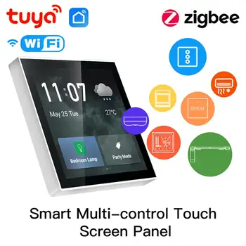 Multi-funkčné Tuya Smart Scény Stenu EÚ Prepínač Podporu ZigBee Bluetooth, WiFi, Dotykový Displej Panel Smart Home Centrálne Ovládanie