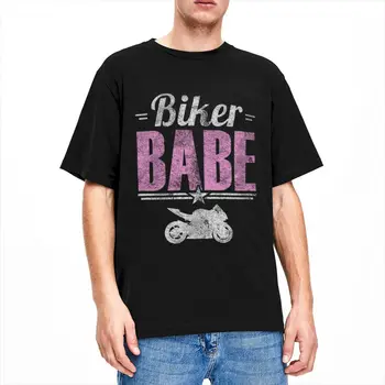 Muži dámske Tričko Biker Babe Dievča Motocykel Veci Zábavné Bavlna Krátky Rukáv Košele T O Krk Vrcholy Pôvodného