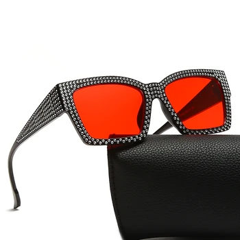 Módne slnečné Okuliare S Diamond Luxusný Dizajn Značky Ženy Osobnosti Námestie Slnečné okuliare Odtiene UV400 Okuliare oculos de sol