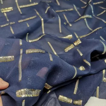 Na Predaj Brocade, Navy Saree Sudáne Toub 8mm Hodvábne Lesklé Kovové Georgette Textílie