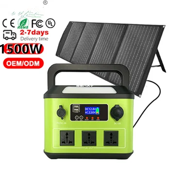 Najlepšia Kvalita 220v 1500w camping núdzové domov vonku s solárnej energie banka výkon generátora batérie na skladovanie energie systému