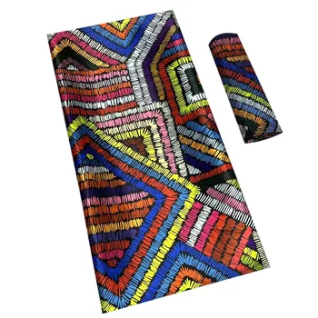 Najnovšie Afriky Vosk Tkaniny Tlače Mäkké Šifón Textílie Satin Textílie Afriky Čipky Textílie 2+4Yards Čistého Hodvábu Textílie Pre Patchwork E30