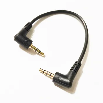 NCHTEK Dual 90 Stupňov v Pravom Uhle 3,5 mm 4 Póly Audio Mužov a 3 Póly Muž Predlžovací Kábel O 15 CM/1PCS