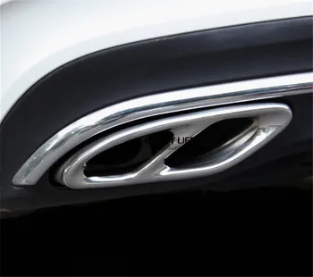 Nerezová Oceľ Zadný Dual Koniec Výfukového Potrubia Nálepku Krytu Výbava Pre Mercedes GLC Triedy X253 GLC200 GLC250 GLC300 2015 2016