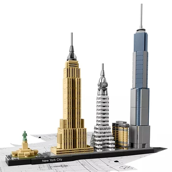 New York City Architektúry Skyline Stavebné Bloky Kompatibilné 21028 Street View Veža Budovu, Tehly Zostaviť Hračky Pre Deti,