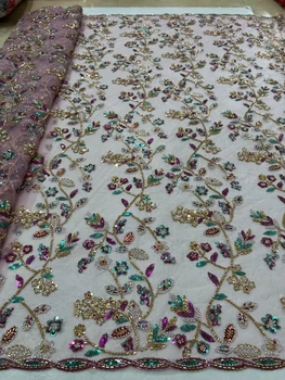 Nigérijský strane sequined Oka Textílie, Čipky Afrike 2022 kvalitné luxusné korálkové Tylu čipky na svadbu večerné šaty šitie