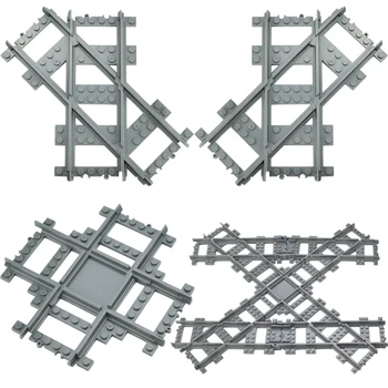 Nová MOC Prekročení 45 ° Vľavo, Vpravo Mestské Vlaky Trate Koľajnice Železničnej stavebným Tehly High-Tech Kreatívne Hračky Leduo
