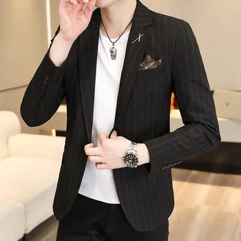 Nová pánska Móda kórejská Verzia Bežné Zodpovedajúce Gentleman Slim Trend Prekladané Pohodlné taliansky Štýl Svadobný Hosť Sako