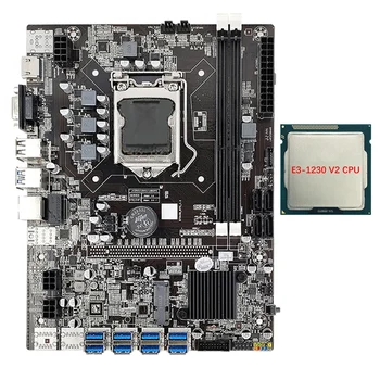 NOVÉ-8 GPU B75 Ťažba Doske+E3-1230 V2 CPU 8X USB3.0 1X PCIE Slot Grafickej Karty LGA1155 pamäte DDR3 RAM SATA3.0 Pre BTC/ETH