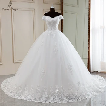 Nové Elegantné, Sexy Loď-krku štýl Krásne svadobné šaty boho manželstvo šaty župan de mariee vestidos de novia svadobné šaty
