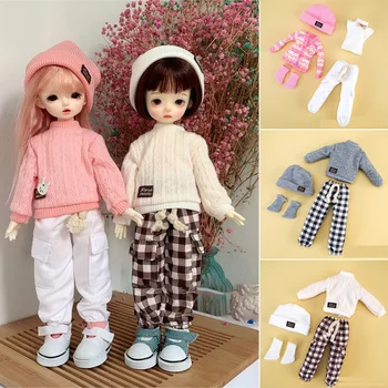 Nové módne Sveter BJD Doll Oblečenie, Oblečenie pre 1/6 30 cm BJD Bábiky 12inch Chlapec Dievča Bábiku Šaty, Nohavice s Klobúk Ponožky