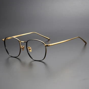 Nové módy klasické okuliare, rám mužov Dizajnér veľký rámik titán optické okuliare Krátkozrakosť čítanie ženy osobné okuliare