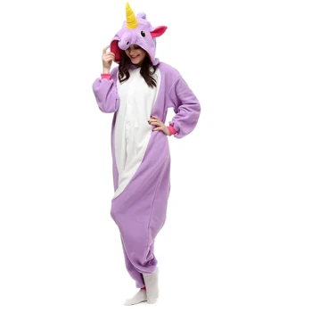 Nové Zviera Dospelých Fialový Jednorožec Onesie Kigurumi Pajama Cartoon Kostým halloween Party Kombinézach Vyhovovali Sleepwear Plus Veľkosť