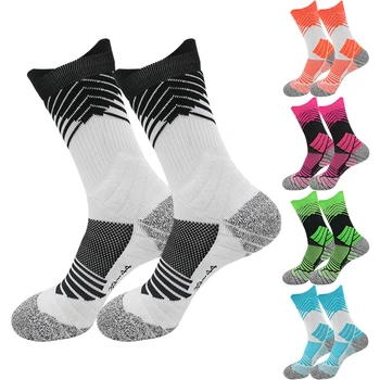 Nový Vonkajší Šport Futbal Ponožky Proti Sklzu Stripe-šitie Vzoru Mužov Dámske Zosilnené Uterák Spodnej Futbal Ponožky