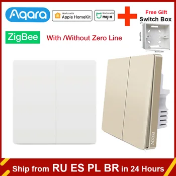 Nástenný Spínač ZigBee Aqara Prepínač Bezdrôtovej komunikácie na Tlačidlo Smart home Nulovú Líniu Fire Wire Light Switch Diaľkové Ovládanie Pre Mijia APP Homekit