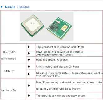 nízka spotreba kvality pasívne mini uhf rfid reader modul +2dbi malé keramické rfid uhf anténa+Zadarmo SDK+Bezplatné Testovanie značky