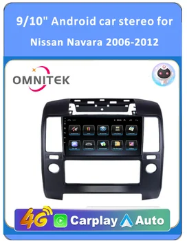 Omnitek 2 Din autorádia Pre Nissan Navara 2006-2012 Android 11 Multimediálny Prehrávač Carplay Navigácia GPS