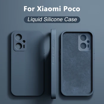 Originálne Tekuté Silikónové puzdro Pre Xiao Poco X3 X4 X5 F5 Pro F3 F4 GT Telefón Prípadoch Pre Poco X4 GT X3 NFC M4 Pro Shockproof Kryt