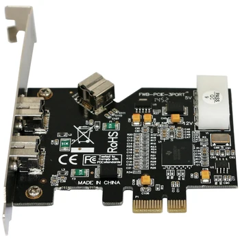PCI Express PCI-E x1 3 Porty 1394B Radič Kartu Pridať Na Kartu FireWire 800 IEEE 1394 B 2+1 Digitálny Fotoaparát, Video Capture