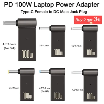 PD 100W Notebook Napájanie Nabíjačky Dodanie Adaptér Konektora USB Typ-C samíc DC Male Jack Plug Converter pre Acer, Samsung Lenovo