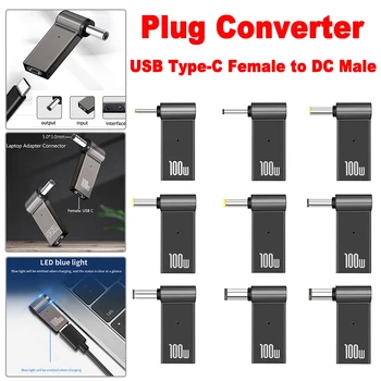 PD 100W PC Napájanie Nabíjačky Dodanie Adaptér Konektor Samica Typ-C DC Male Jack Plug Converter Pre Dell/HP/ASUS Notebooky