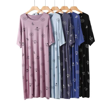 Pijama Femme Odev Nightgowns 2023 Lete Nové plus Veľkosť Vytlačené Nightdress Modálne Krátke Pyžamo Tenké oblečenie pre voľný čas