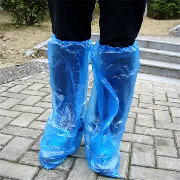 Pohodlné Jedno Obuvi Zahŕňa Modrý Dážď Topánky A Topánky Kryt Plastové Dlhé Obuvi Kryt Jasné, Vodotesný, Anti-Slip Overshoe