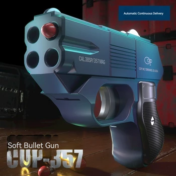 POLICAJT 357 Pištole Mäkké Bullet Shell Vyhadzovanie Nepretržitého Snímania Hračka Zbraň Blaster Pistola striekacie Pištole Pre Dospelých Chlapcov Narodeninám