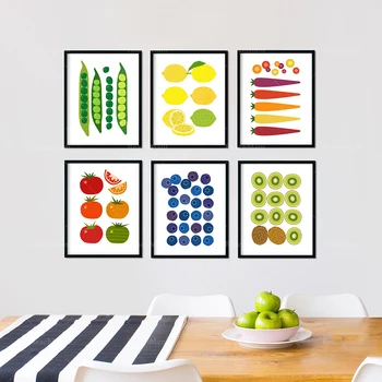 Pop art ovocia a zeleniny, kuchyňa plagát, vegetariánska strava, citrón paradajok, hroznového, reďkovka dekorácie moderná kuchyňa umenie, gurmánskych g