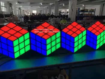 Populárne Pozadie LED 3D Magic Cube Stenu pre Svadobné Party Night Club Udalosti