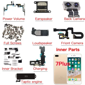 Pre iPhone 7 Plus Predná Kamera Výkon Objem Nabíjací Dok Flex Kábel Taptic Motora EarSpeaker Kovový Držiak A Všetky Skrutky